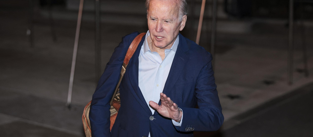 President Joe Biden talks to reporters before boarding Marine One on December 27, 2022 in Washington, DC.