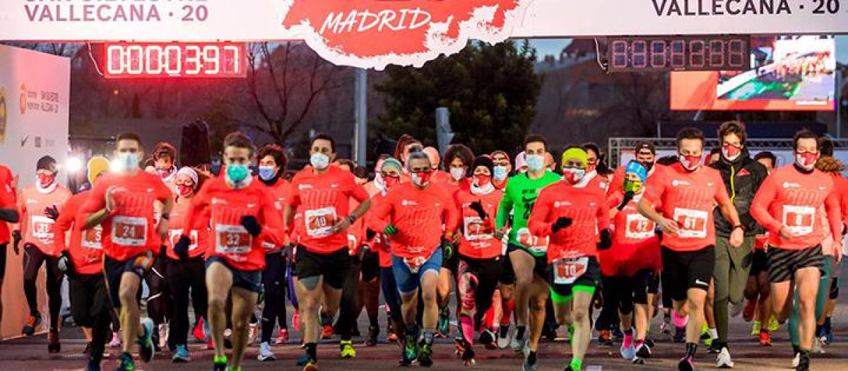 Imagen del inicio de la San Silvestre Vallecana de la edición de 2020