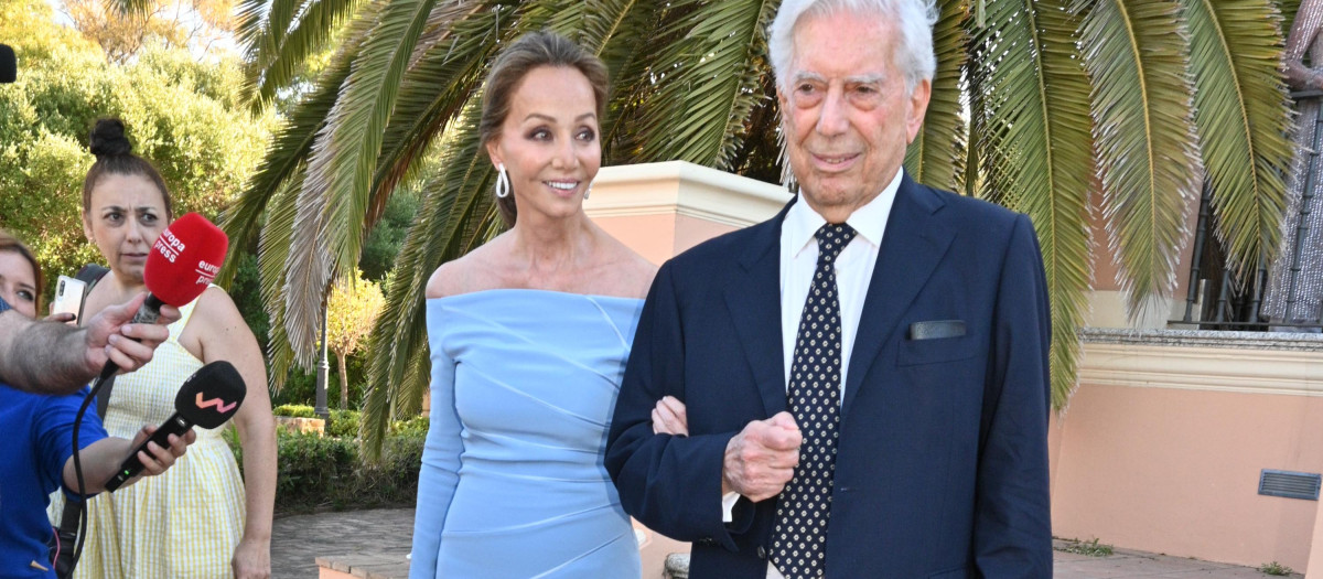 Isabel Preysler and Mario Vargas Llosa during the wedding of Álvaro Castillejo and Cristina Fernández in Sotogrande on Saturday, July 09 2022