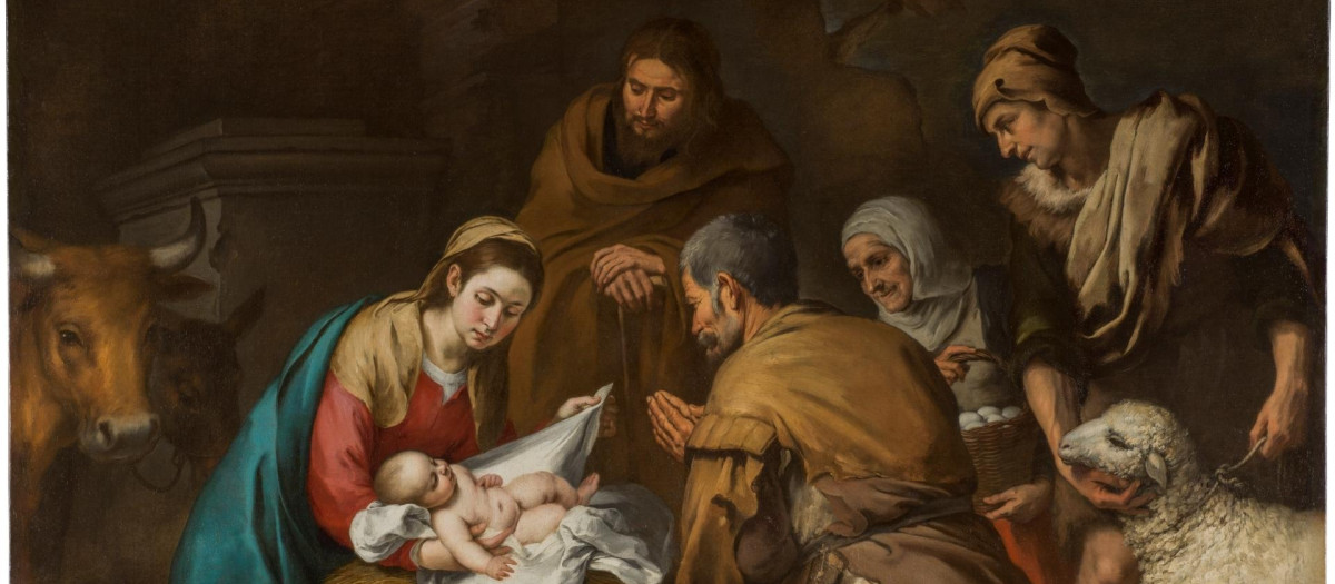 Adoración de los pastores de Murillo
