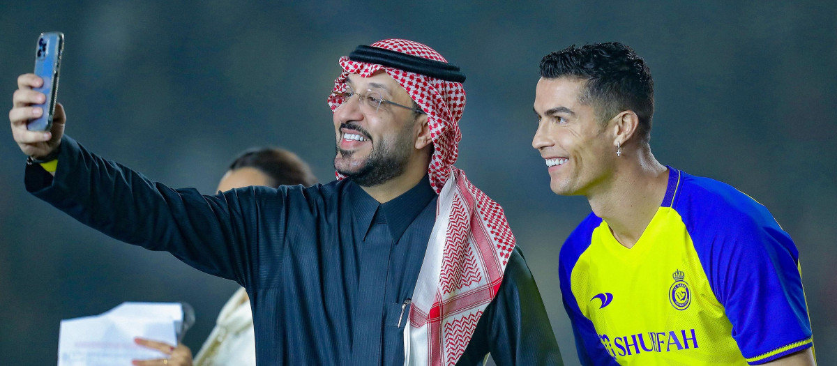 Soccerplayer Cristiano Ronaldo presentation as new Al Nassr FC player on January 03, 2023 in Riyadh, Saudi Arabia.
En la foto selfie