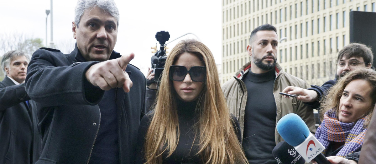 La cantante colombiana Shakira entrando al Juzgado de primera instancia de Barcelona