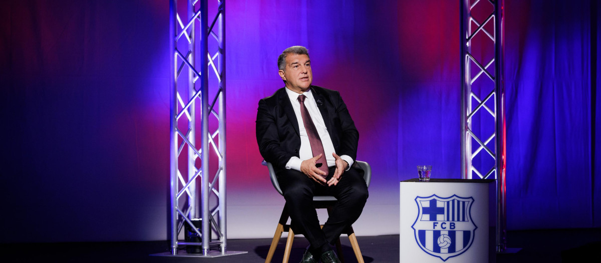 Joan Laporta, durante una entrevista en Barça TV hace unas semanas