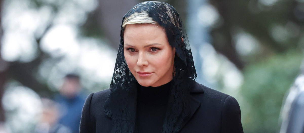 Princess Charlene during burial of Monsignor Bernard Barsi, Monaco - 04 Jan 2023