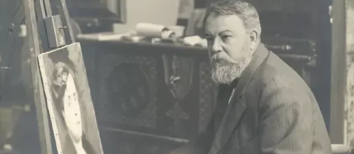Joaquín, Sorolla, en su estudio a finales del siglo XIX