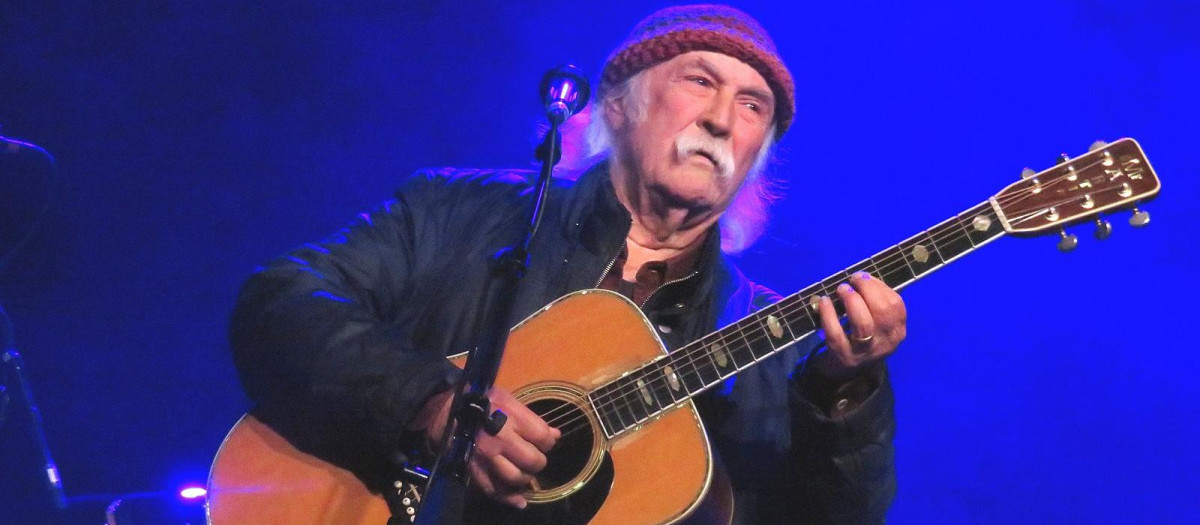 David Crosby, durante una actuación, en 2018