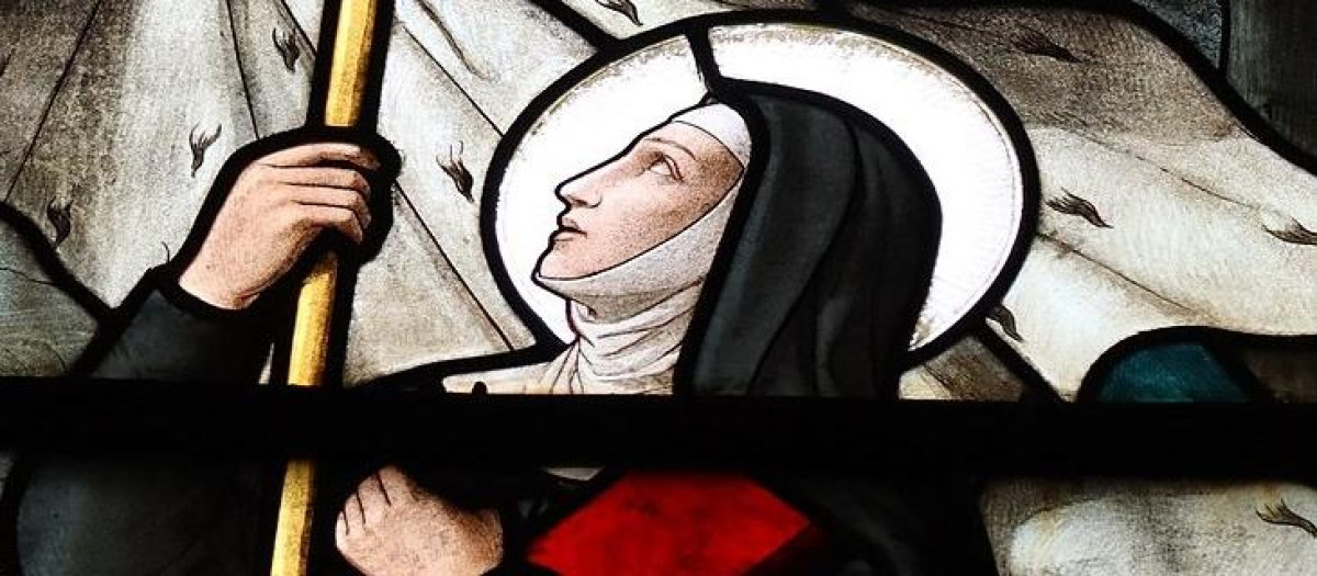 Àngela de Mérici en los vitrales de la Iglesia de Saint Pierre