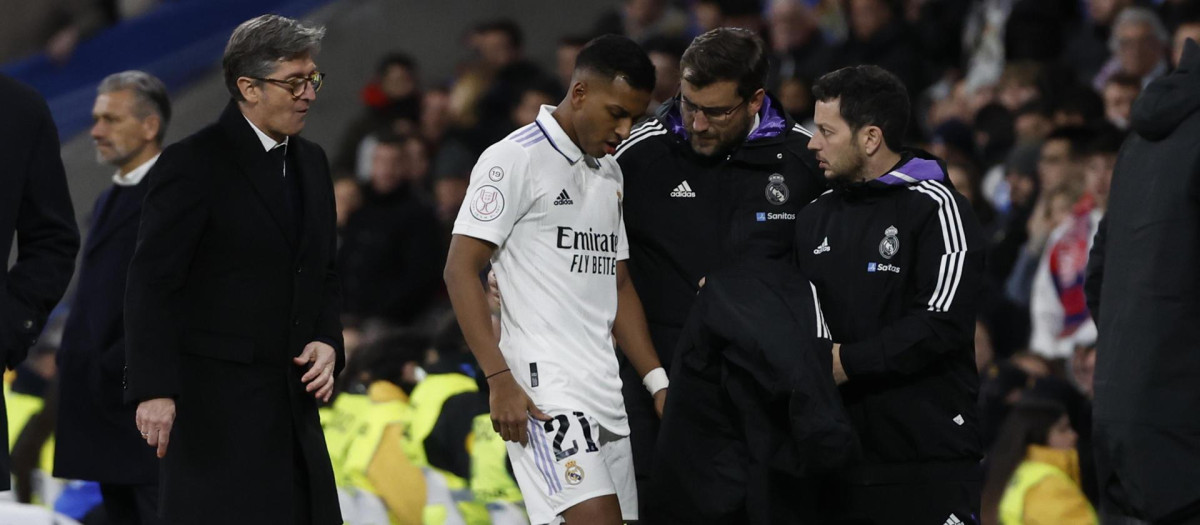Rodrygo se marchó lesionado del derbi copero