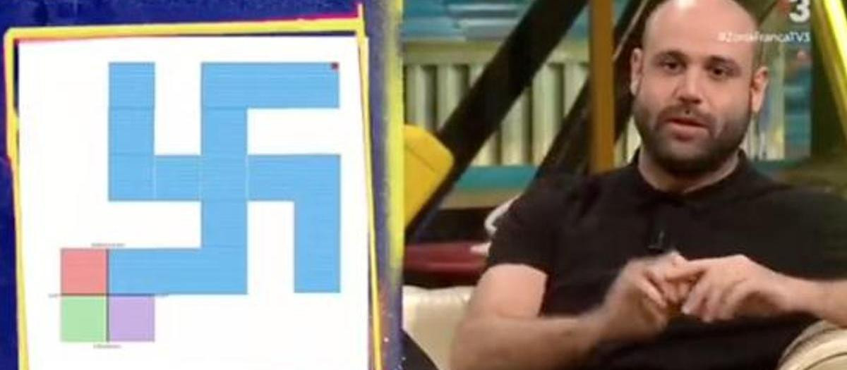 Un momento del programa de Zona Franca en la que el humorista utiliza la esvástica contra el PSC
