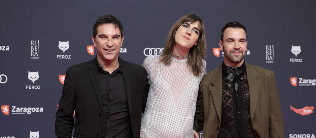 El productor Javier Perez Santana (a la derecha) durante la última edición de los Premios Feroz