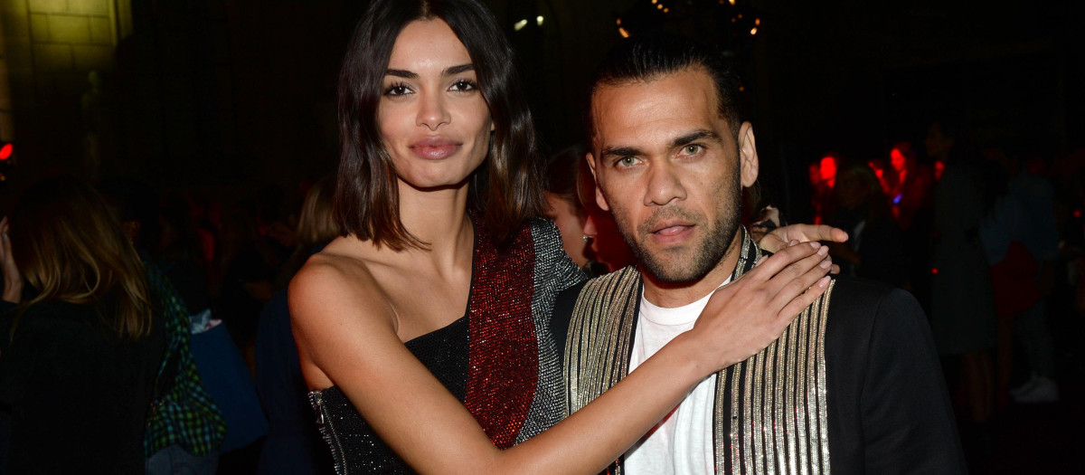 Soccerplayer Dani Alves and model Joana Sanz at "EtamLive Show 2018" during Paris Fashion Week in Paris, France, on September 25th 2018.