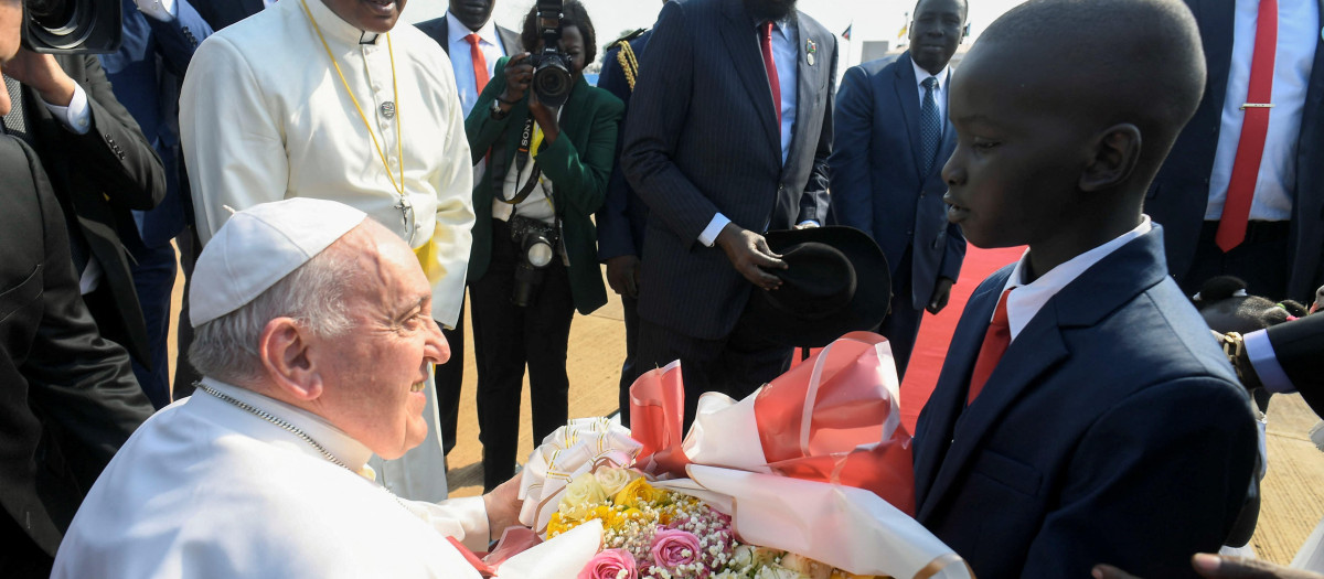 El Papa, a su llegada a Sudán del Sur