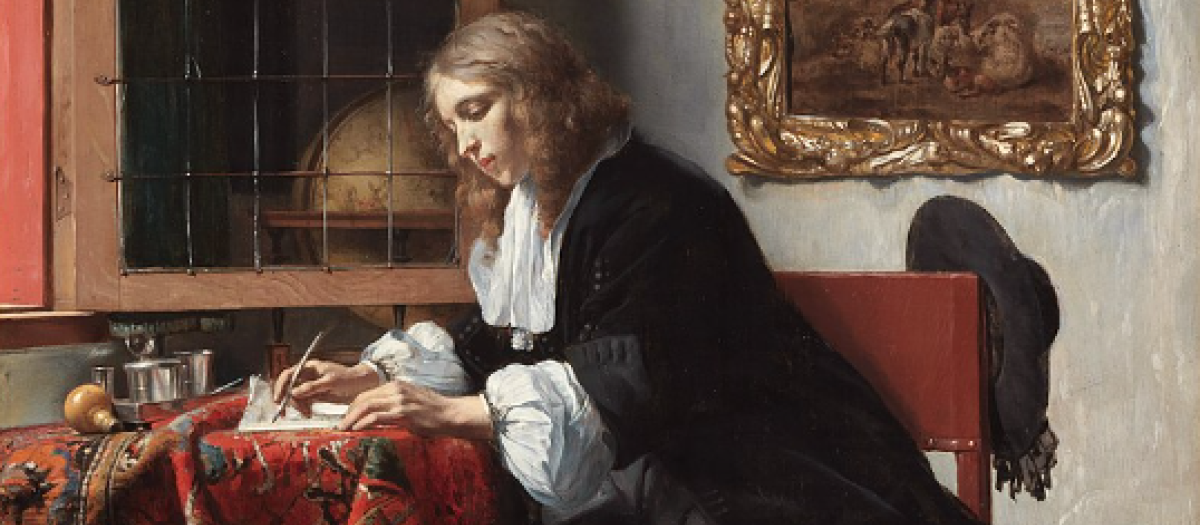 'Hombre escribiendo una carta' (1665) de Gabriel Metsu