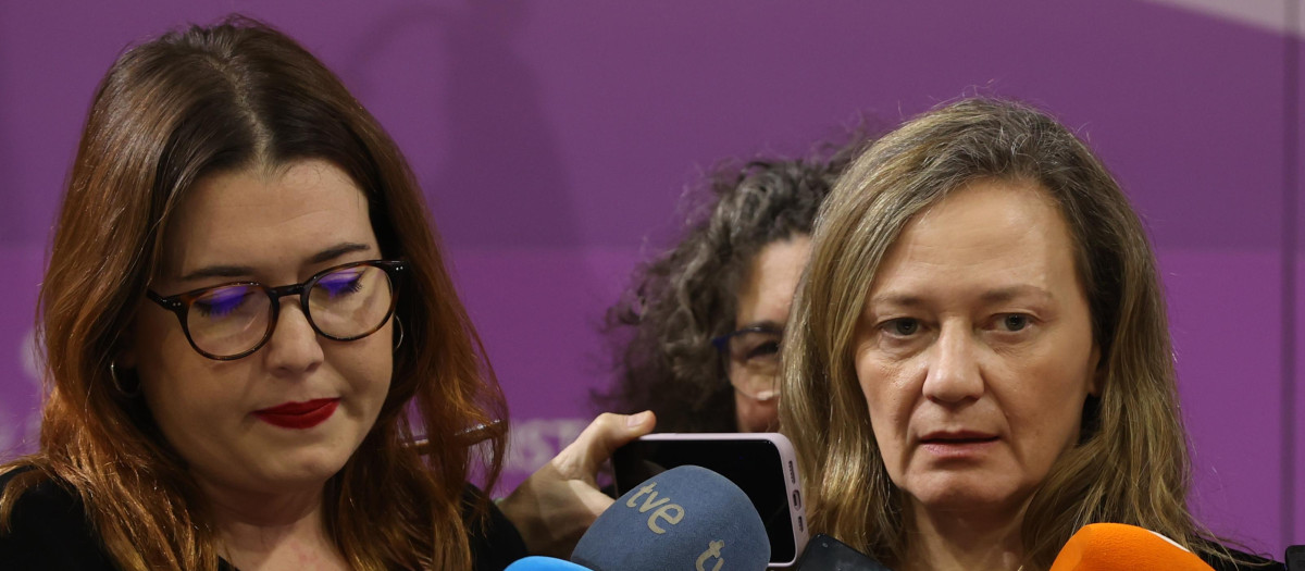 Vicky Rosell (a la derecha) y Ángela Rodríguez