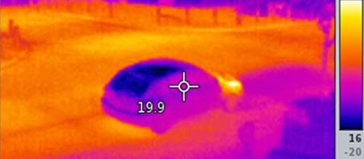 Imagen térmica de un coche mediante un radar de este tipo