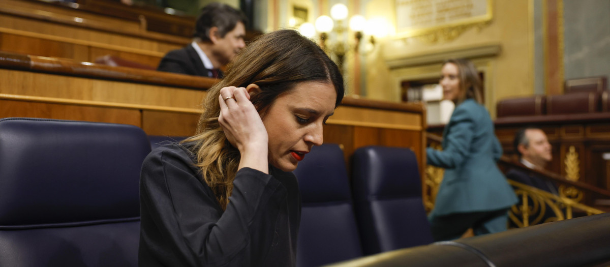La ministra Irene Montero, este miércoles en su escaño