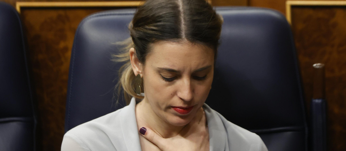 Irene Montero, durante el pleno del pasado jueves