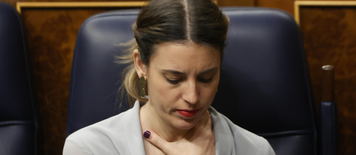 Irene Montero, durante el pleno del pasado jueves