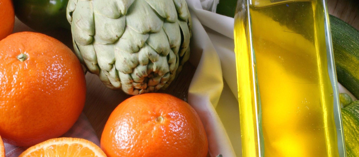 Aceite, frutas y hortalizas
