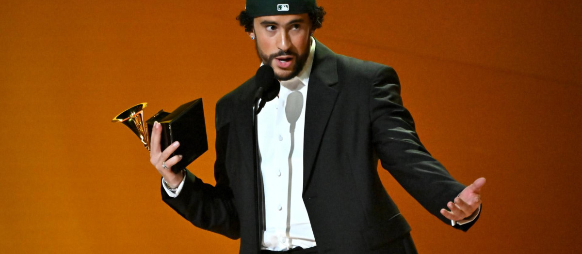 Bad Bunny en la entrega de los premios Grammy 2023