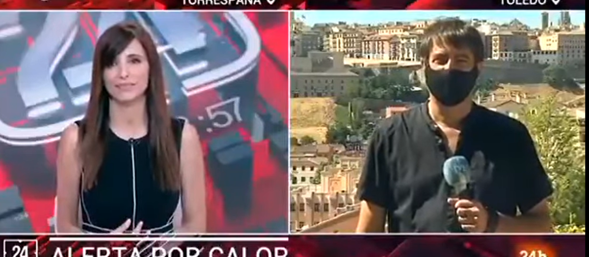 Juan Ballesteros informando durante la polémica conexión