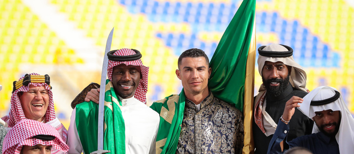 Cristiano Ronaldo celebrando el Día de la Fundación de Arabia Saudí
