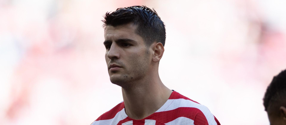Alvaro Morata en un partido con el Atlético de Madrid