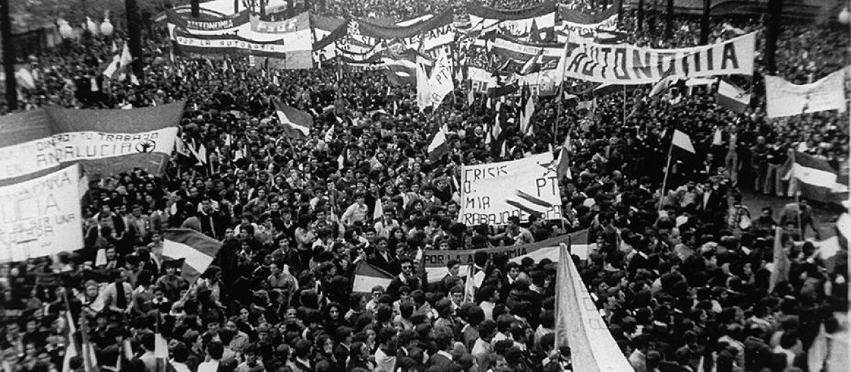Imagen de archivo de la manifestación multitudinaria que tuvo lugar en Andalucía para reclamar el estado de autonomía.