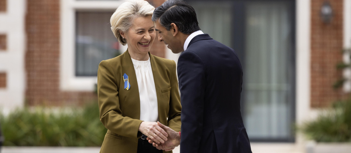 El primer ministro británico, Rishi Sunak, y la presidenta de la Comisión Europea, Ursula von der Leyen