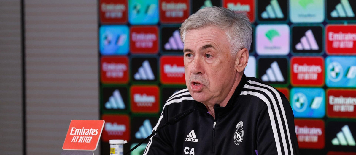 Carlo Ancelotti, este miércoles en rueda de prensa