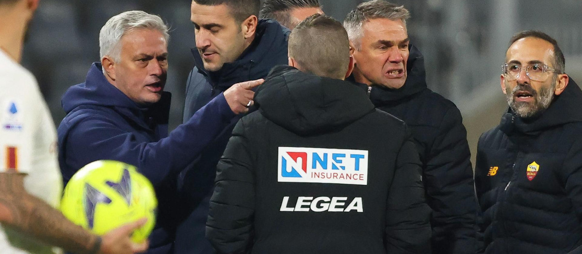 José Mourinho, entrenador del AS Roma, fue expulsado en el partido de Serie A frente Cremonese