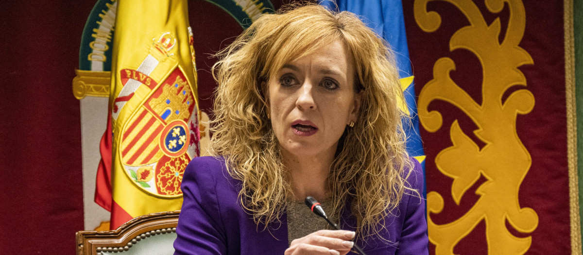 La alcaldesa de Maracena, Berta Linares, durante el pleno extraordinario celebrado en el Ayuntamiento de Maracena