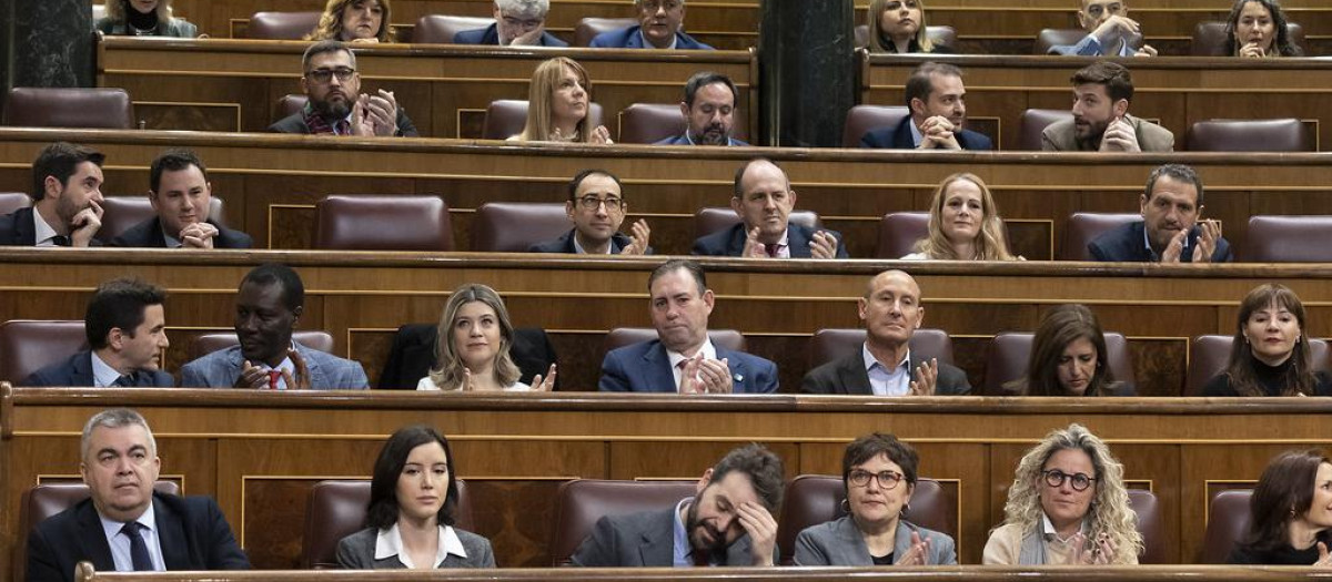 Los diputados del PSOE durante un pleno