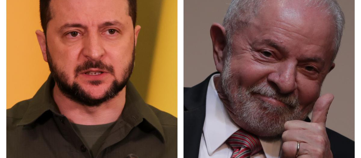 Volodimir Zelenski y Luiz Inacio Lula Da Silva