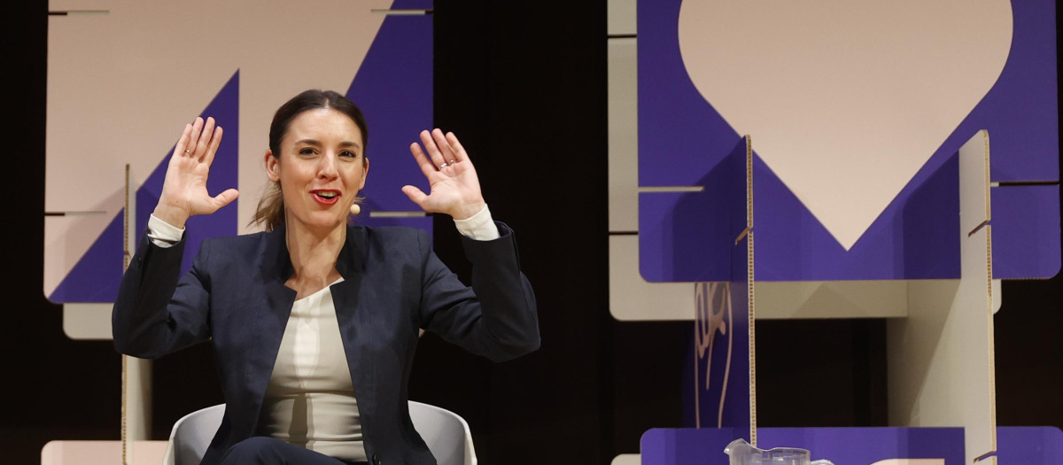 Irene Montero en la clausura del Encuentro Internacional Feminista, en febrero