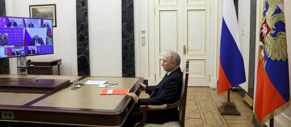 Putin reunido virtualmente con su Consejo de Seguridad