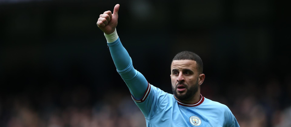 Kyle Walker en un partido de Champions League