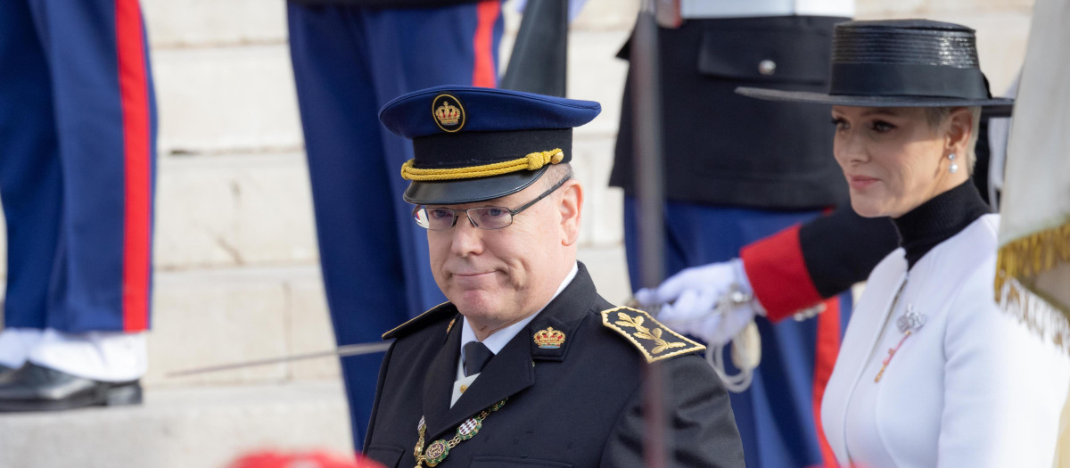 Prince Albert of Monaco and Princess Charlene during Monaco's National Day celebrations on November 19th, 2022 in Monaco