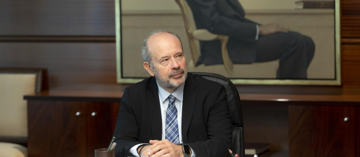 El exministro Juan Carlos Campo, durante el primer pleno jurisdiccional del Tribunal Constitucional