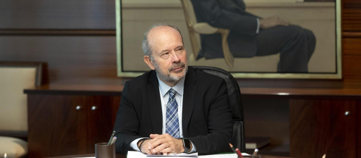 El exministro Juan Carlos Campo, durante el primer pleno jurisdiccional del Tribunal Constitucional