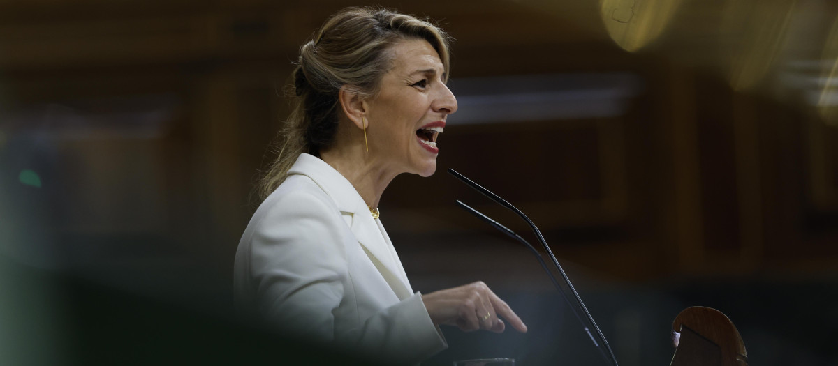 Yolanda Díaz, durante su intervención