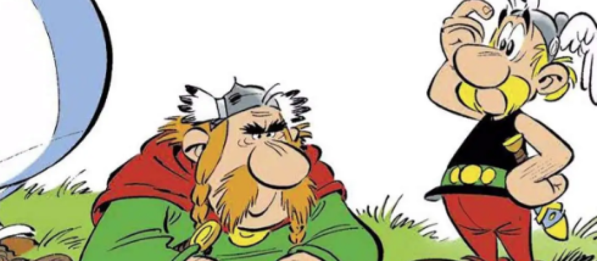 Abraracúrcix y Astérix en la cubierta provisional de 'El Lirio Blanco'