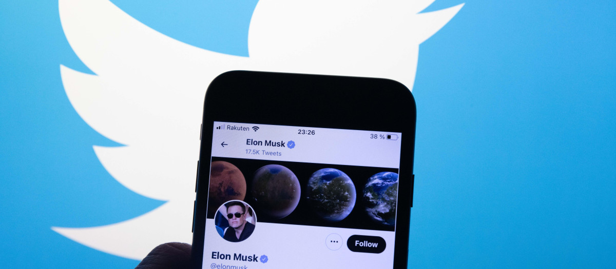 El perfil de Elon Musk verificado con el famoso check azul que ahora es de pago