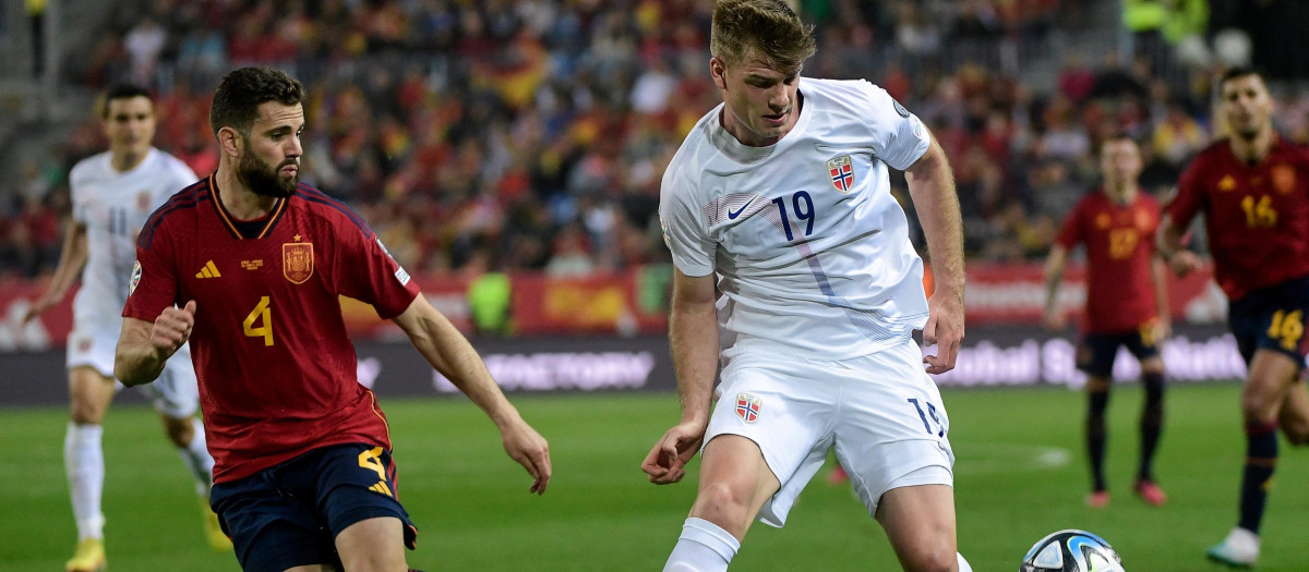 Nacho Fernández en el partido de España ante Noruega del pasado sábado