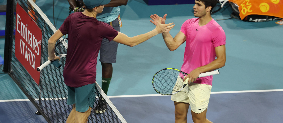 Alcaraz y Sinner se midieron en las semifinales del Masters 1000 de Miami