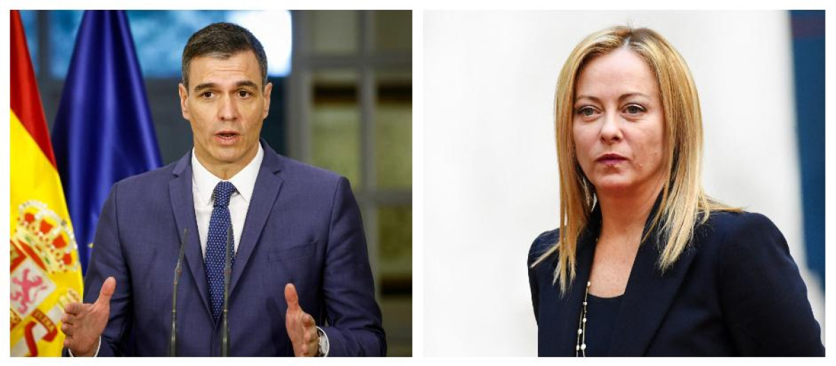 Pedro Sánchez y Giorgia Meloni