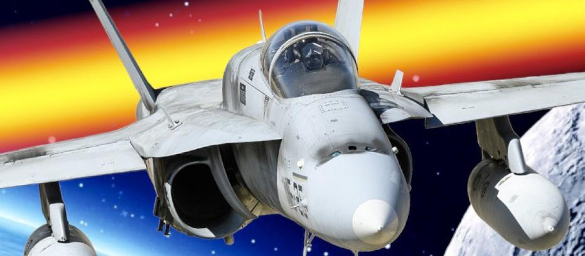 "Sabemos que un #F18 no llega al espacio pero oye… ha quedado bonito