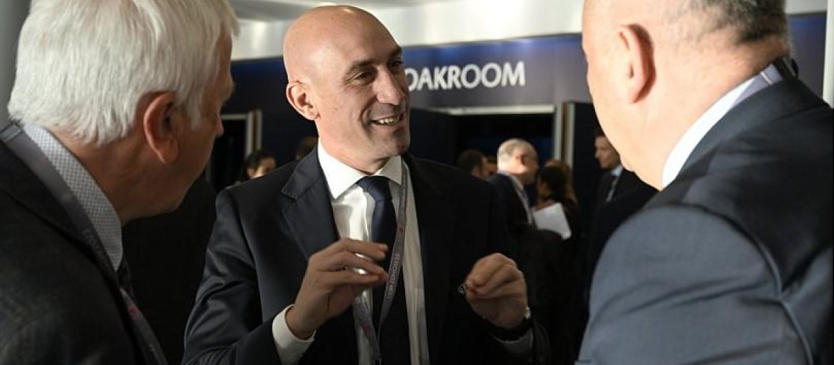 Luis Rubiales, en el Congreso de la UEFA celebrado en Lisboa