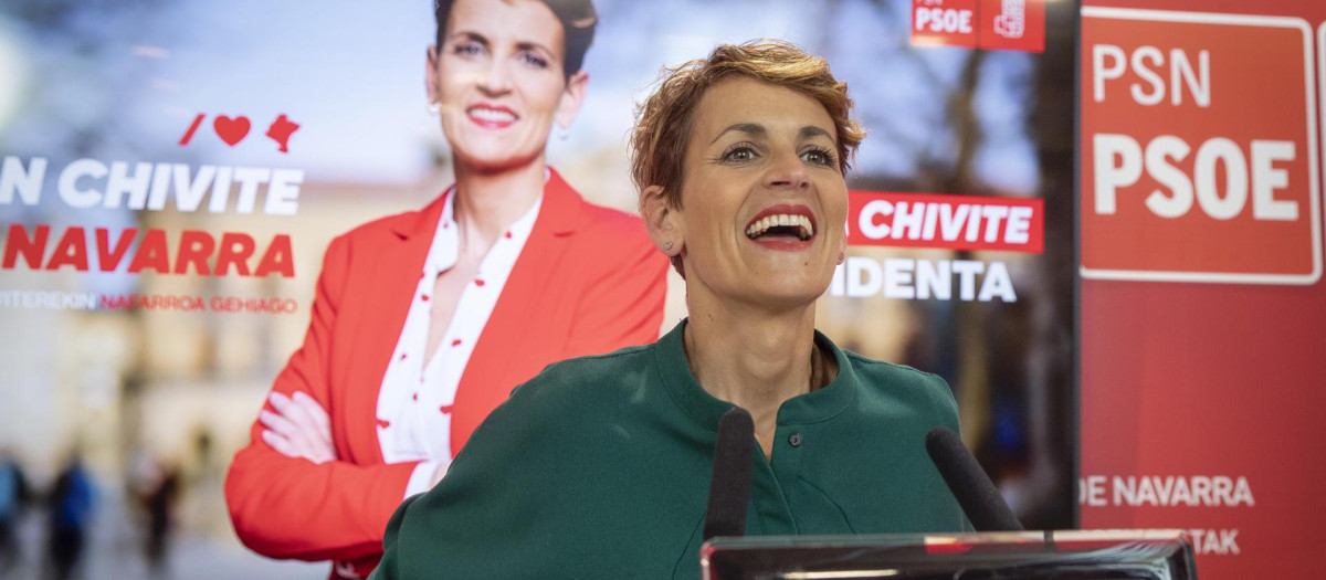 La secretaria general y candidata del PSN-PSOE, María Chivite, el pasado 1 de abril
