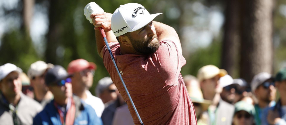 Jon Rahm, durante la final del Masters de Augusta 2023